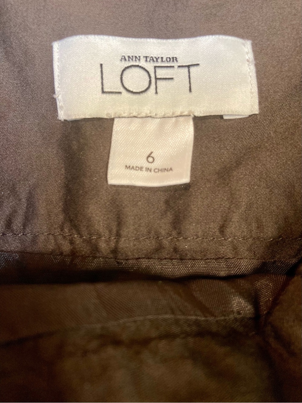 LOFT Brown A-Line Skirt with White Floral Print Size 4 - Picture 8 of 8